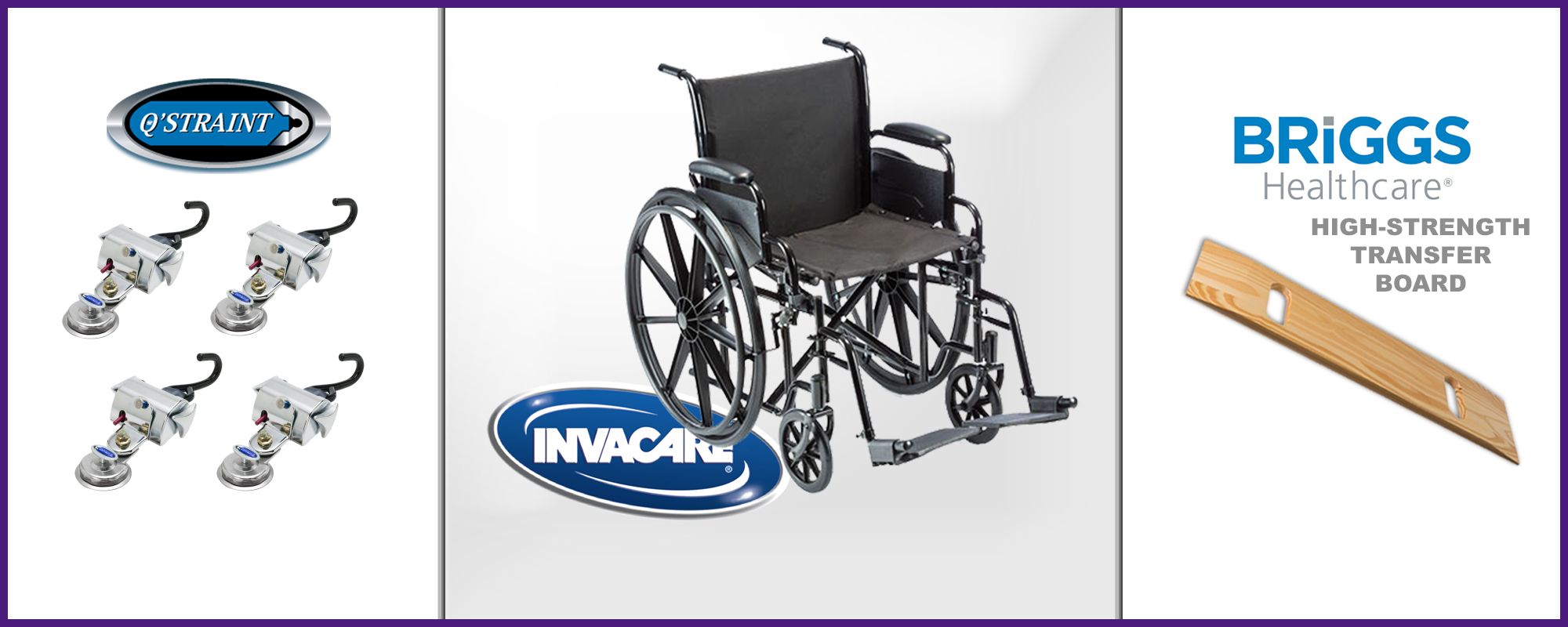 Williams Mobility uses only high-quality medical transportation equipment, including an Invacare wheelchair.